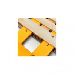 Merking for opptak av paller på langsiden, som reduserer skader på pallene.