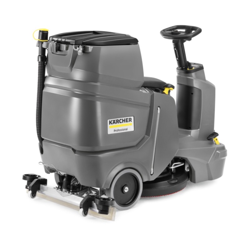 Sitte-på gulvvaskemaskin fra Kärcher, sett bakfra